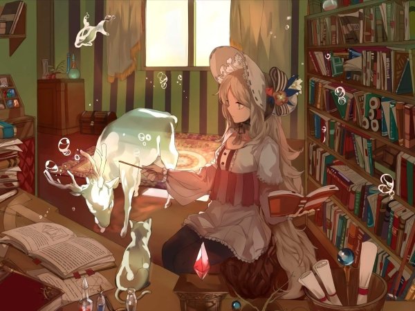 Аниме девушка с книгой