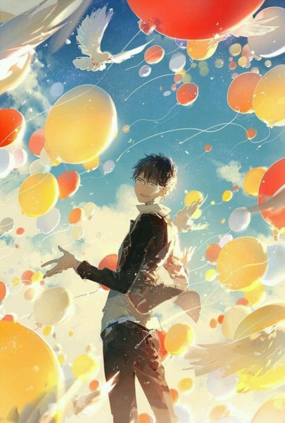 Парень с воздушными шарами