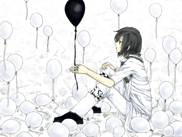 Девочка с шариками аниме