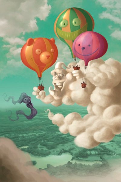 Воздушные шары в небе арт