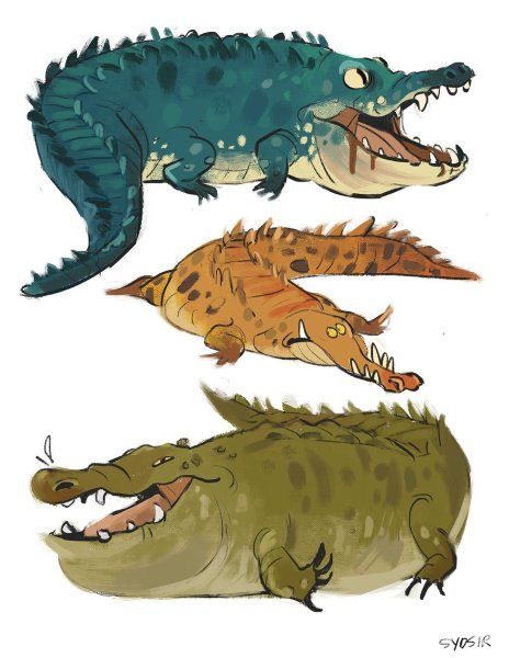 Крокодил арт милый