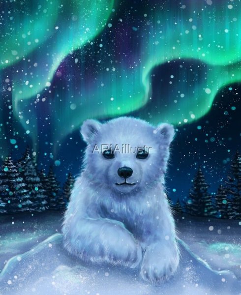 Умка и Северное сияние