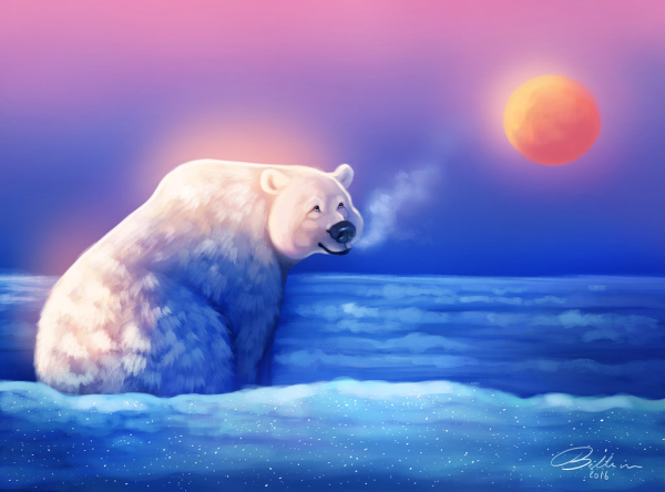 Умка и Северное сияние