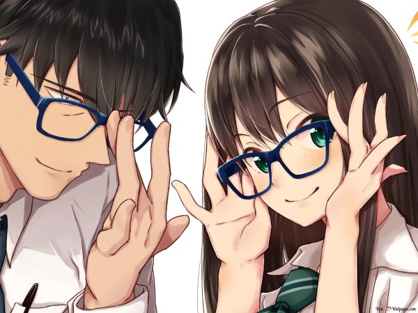 Аниме парень в очках