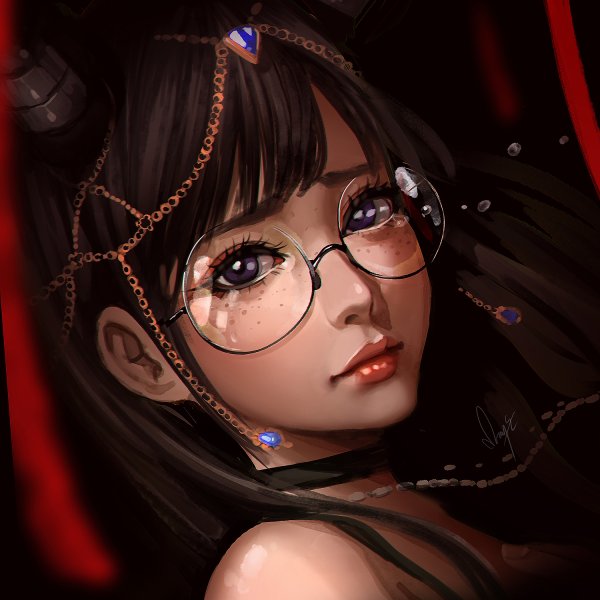Девушка в очках арт