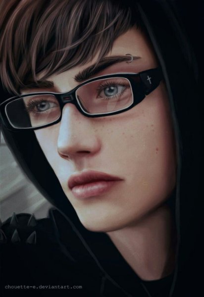 Парень в очках арт