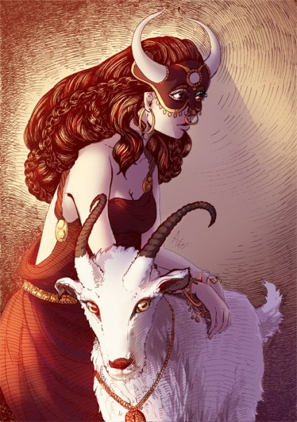 Красный козел арт