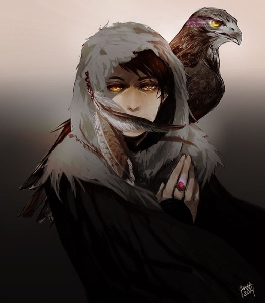 Парень с орлом арт