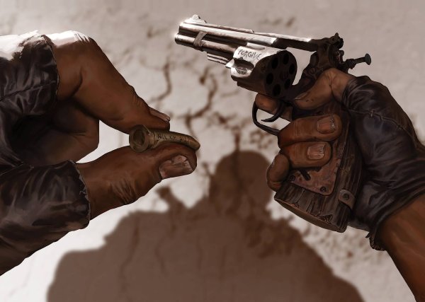 Человек с револьвером арт