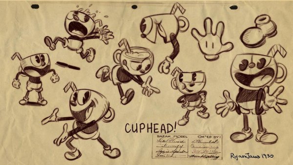 Cuphead эскизы персонажей