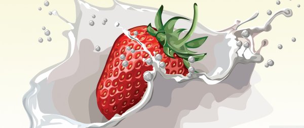 Ягоды в молоке фон