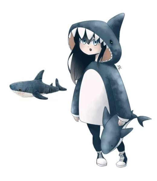 Аниме в костюме акулы