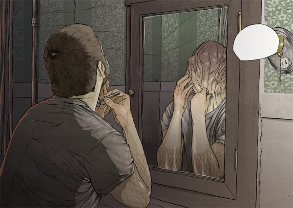 Человек в зеркале арт