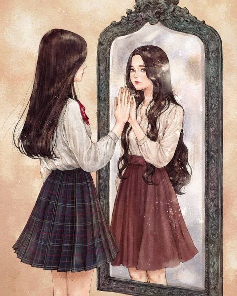 Отражение в зеркале арт