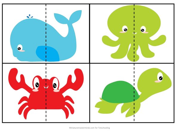 Собери картинку морские обитатели