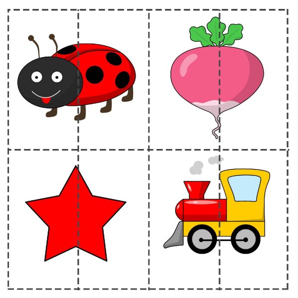 Карточки пазлы для детей