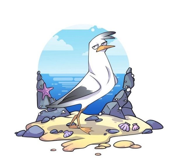 Чайка мультяшная