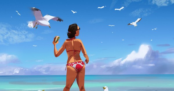 Пляж рисунок