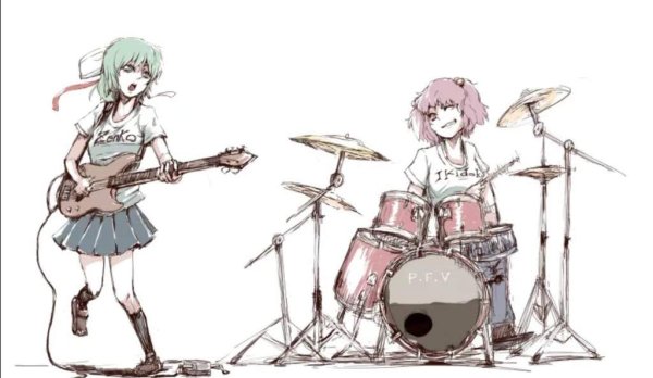 Аниме девушка за барабанами