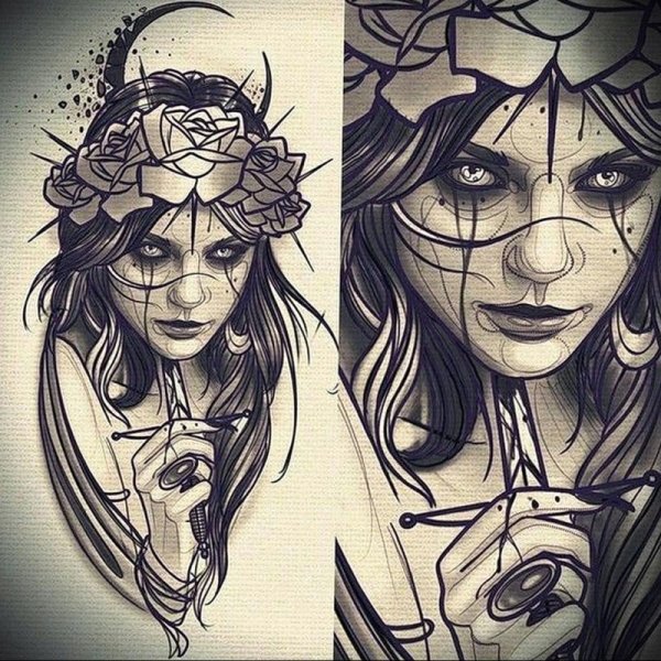 Тату Графика для девушек