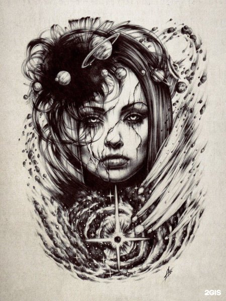 Тату лицо девушки эскиз