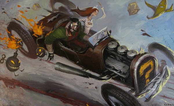 Ретро гонщик арт