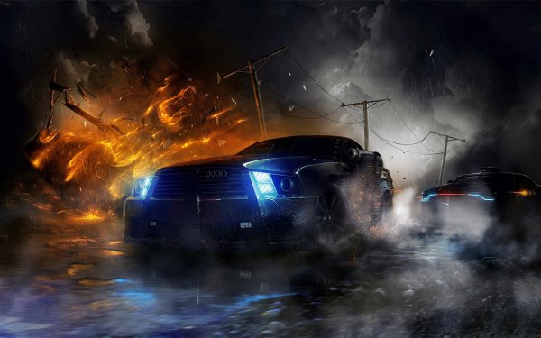 Машина ночь дождь