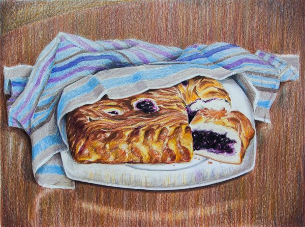 Пироги акварель