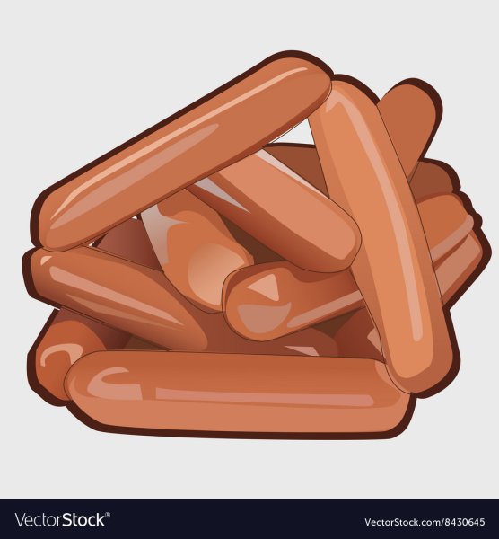 Сосиска мультяшная без фона