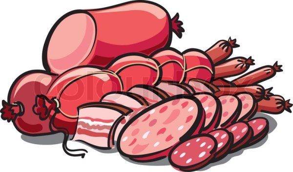 Колбаса сосиски вектор