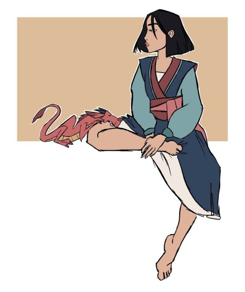 Скетч принцессы Диснея Мулан