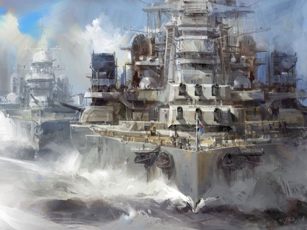 Линкор бисмарк обои