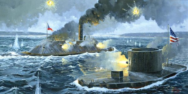 Броненосец монитор и Вирджиния 1862