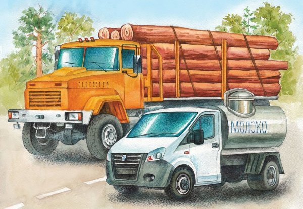 Молоковоз мультяшный