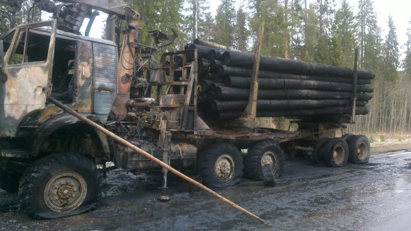 КАМАЗ 4310 лесовоз груженый