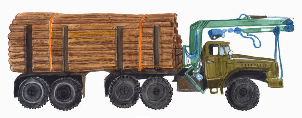 Мультяшный лесовоз