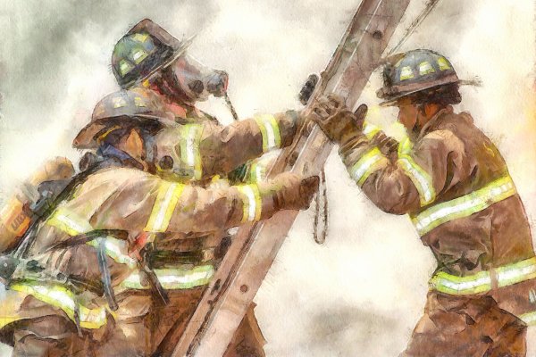Пожарные в живописи современных художников