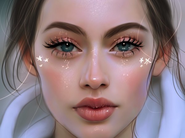 Красивое лицо арт