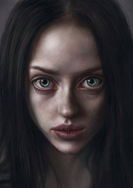 Реалистичное лицо девушки