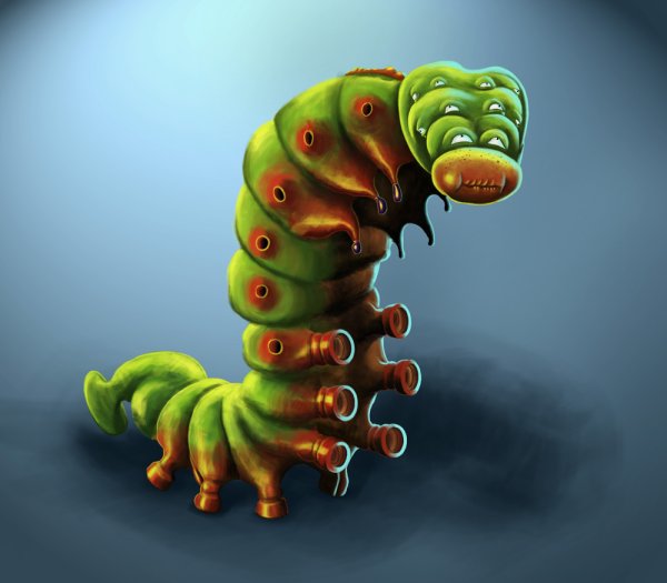 Гигантская гусеница арт