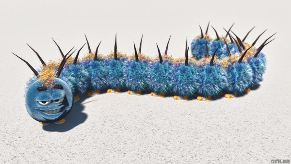 Фиолетовая гусеница арт