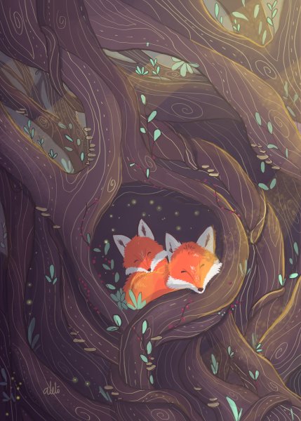 Арт с лисами