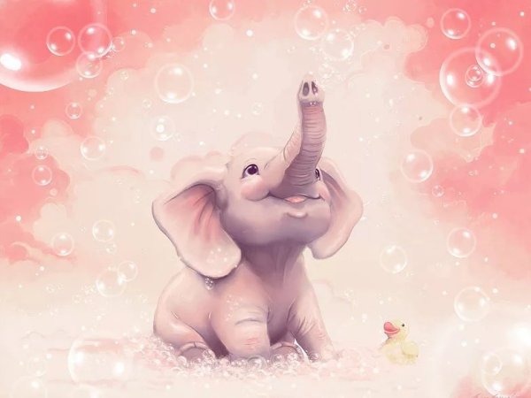 Милые розовые слоники