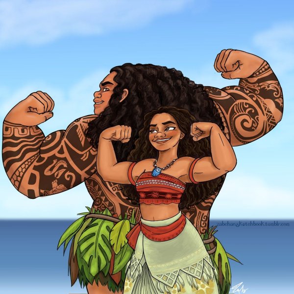 Моана и Мауи арт