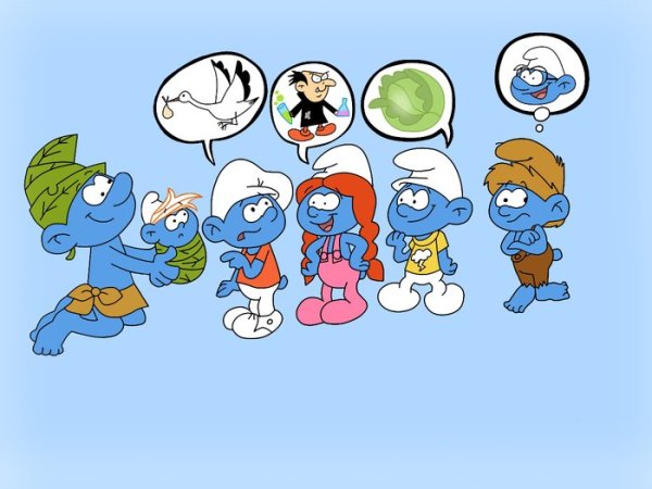 Шип Смурфетта и папа Смурф