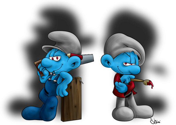 Гаргамель и папа Смурф