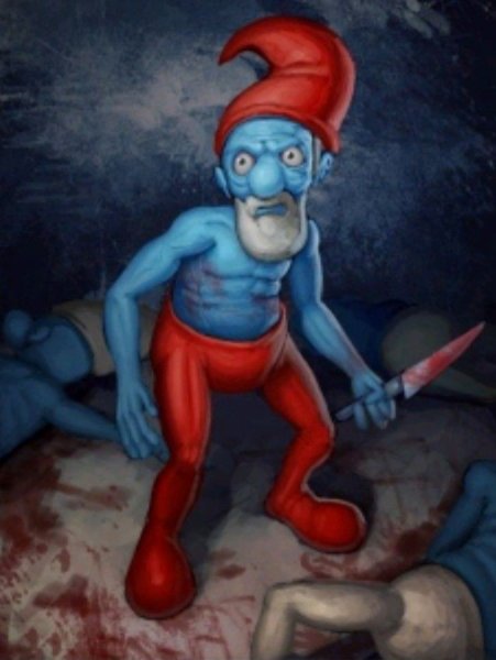 Папа Смурф со смурфетой