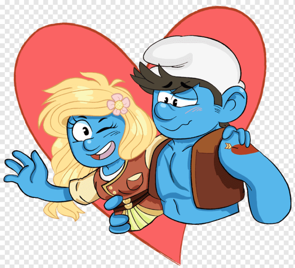 Смурфики Смурфетта и силач