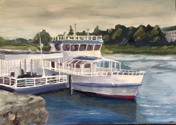 Теплоход иллюстрация