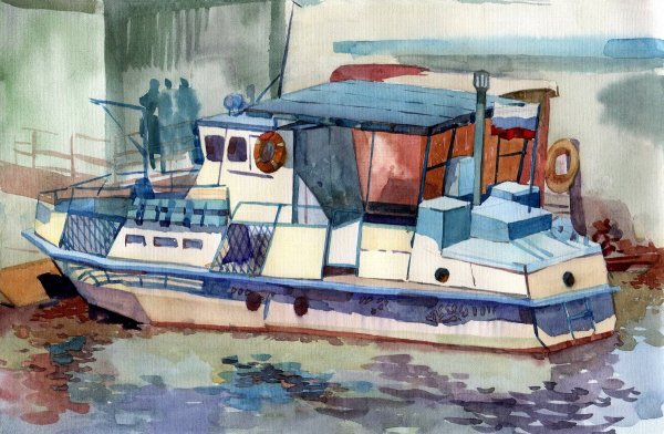 Теплоход живопись